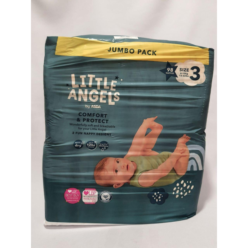 Підгузки ASDA Little Angels 3-го розміру 6-10 кг 98 шт.