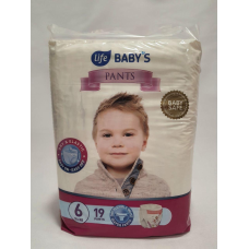 Підгузки-трусики Life Baby’s  6  розміру 15+ кг  19 штуки