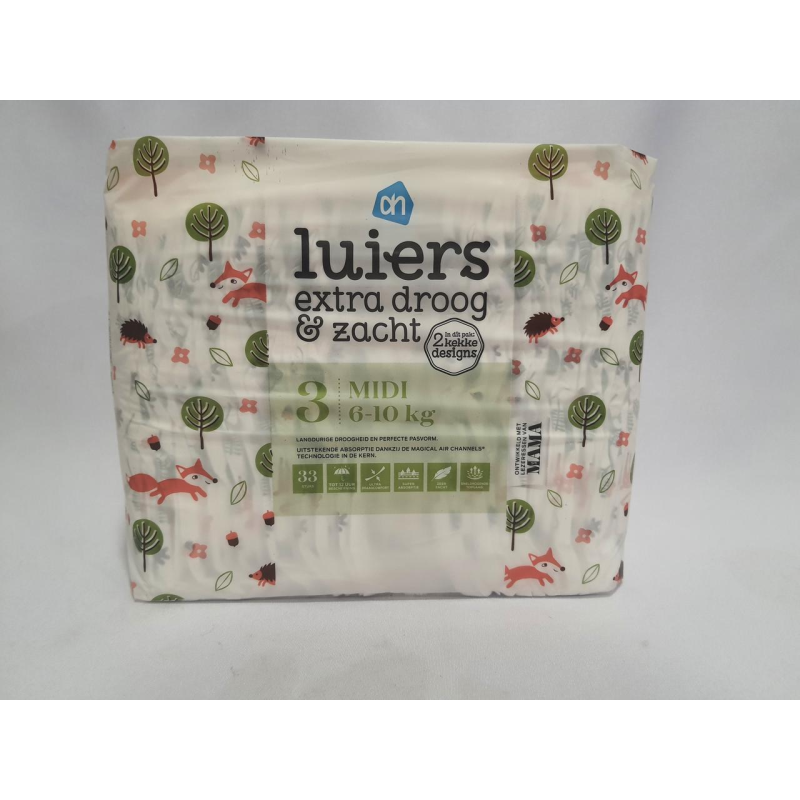 Підгузки преміум класу AN Luiers Extra Droog & Zacht Розмір 3 (33 шт.) - Нідерланди