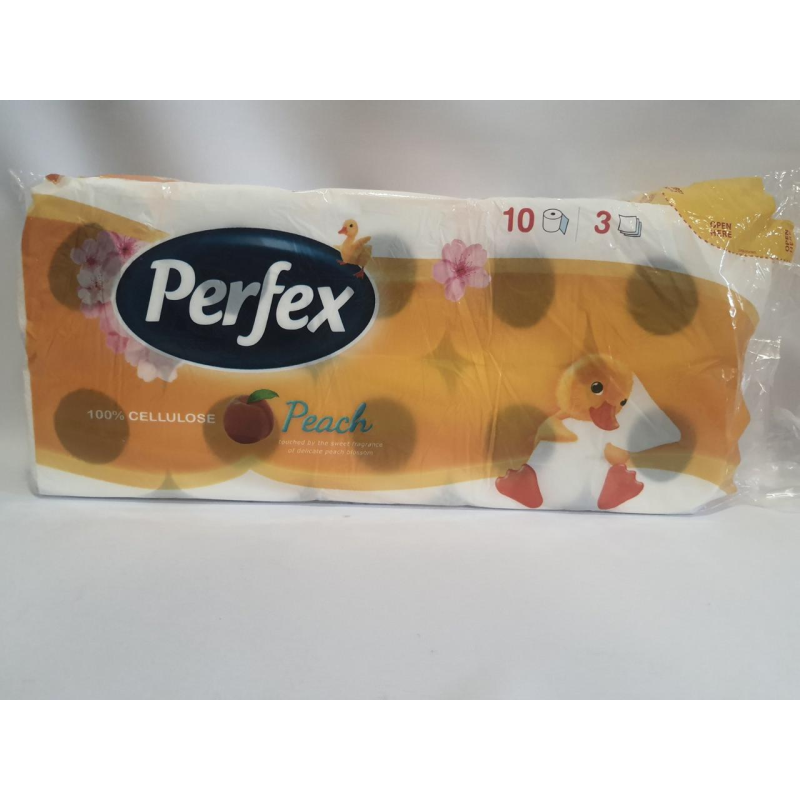 Туалетний папір Perfex парфумованя 3-х шаровий 100% целюлоза в упаковці 10 рулонів.