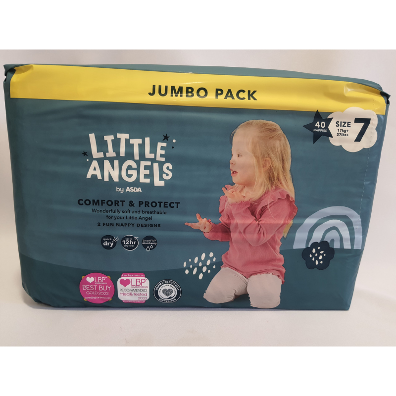 Підгузки ASDA Little Angels 7 (17+) кг., 40шт., памперси